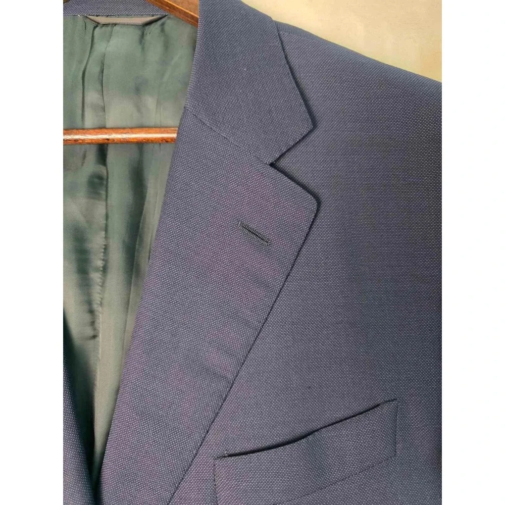 Ermenegildo Zegna Men's Suit Jacket Size 39 Blue Navy Blazer Wool Silk Italy